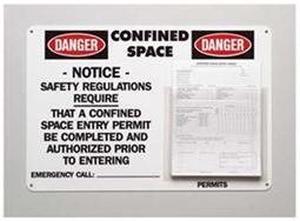 Confined Space Permit Ctr, H15 3/4In