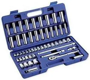 WESTWARD 6XZ83 3/8" Drive Socket Wrench Set SAE, Metric 53 Pieces 5/16 in to