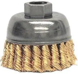 WEILER 93807 Knot Wire Cup Wire Brush, Threaded Arbor, 4"