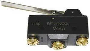 HONEYWELL BE-2RV-A4 Snap Action Switch, Hinge, Lever Actuator, SPDT, 25 A at