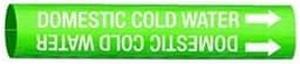 BRADY 4048-D Pipe Marker,Domestic Cold Water,4to6 In