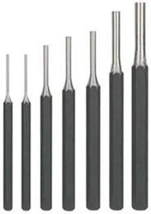 WESTWARD 2AJL4 Pin Punch Set,1/16 To 5/16 In,7 Pc