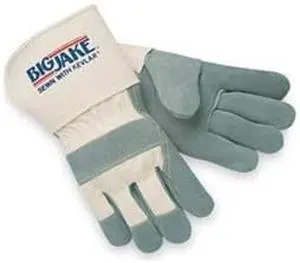 Leather Palm Gloves, M, Gray, PR