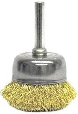 WEILER 93813 Crimped Wire Cup Wire Brush, Stem, 1-3/4"