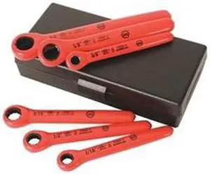 WIHA 21391 Insulatd Box Wrench Set,3/8" to 3/4",6pc
