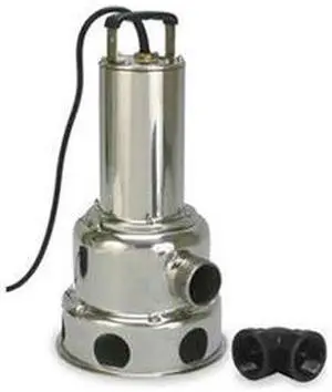 DAYTON 2JGA4 4/10 HP 2" Auto Submersible Sewage Pump 115V Tether