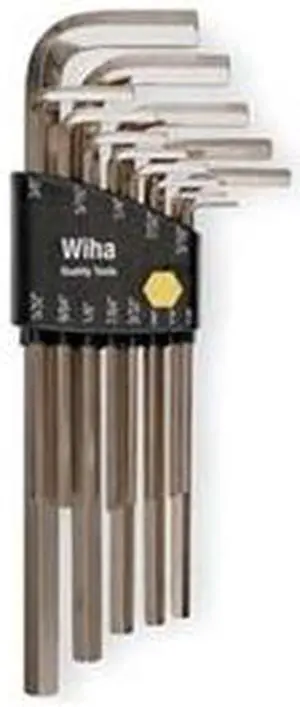 Hex Key Set, 0.050 - 3/8 In., L-Shaped, Lng