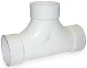 ZORO SELECT 1WJN7 PVC Two Way Cleanout Tee, Hub, 3 in Pipe Size