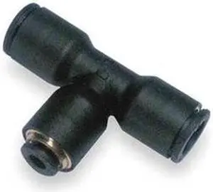 LEGRIS 3104 56 04 Union Tee, 1/4 in x 5/32 in Tube Size, Nylon, Black, 10 PK