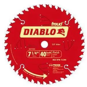 Freud 7-.25in. 40T Diablo Finish Work Circular Saw Blade  D0740A - Pack of 10