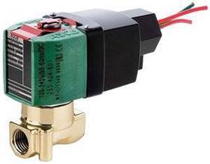 REDHAT 8262R202 100 to 240V AC/DC Brass Solenoid Valve, Normally Closed, 1/4 in