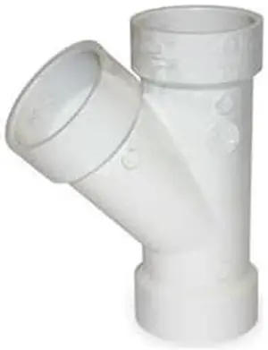 ZORO SELECT 1WJU5 PVC Wye, Hub, 4 in Pipe Size