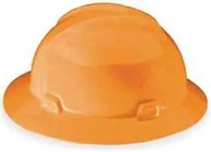 MSA Safety 10021292 V-Gard Fas-Trac Hi-Viz Orange Protective Hard Hat