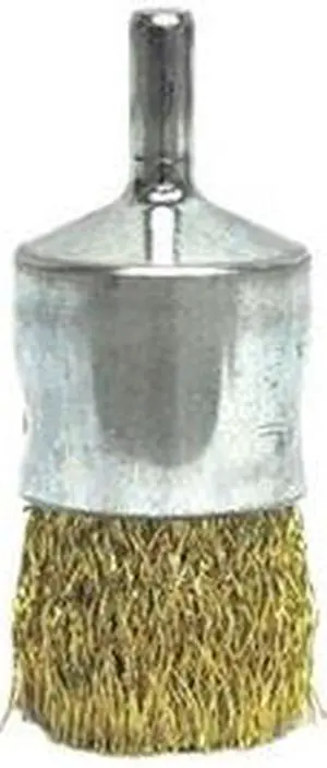 WEILER 93804 Crimped Wire End Wire Brush, Brass, 1"