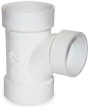 ZORO SELECT 1WKV3 PVC Sanitary Tee, Hub, 6 in x 6 in x 4 in Pipe Size