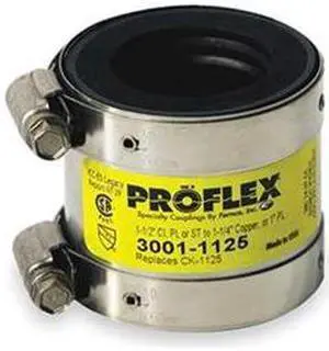 ZORO SELECT 3001-1125 Shielded Coupling,Pipe Size 1-1/2x1-1/4"