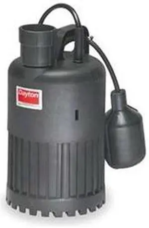 DAYTON 3YU66 1/4 HP 1-1/4" M Submersible Sump Pump 120V AC Tether