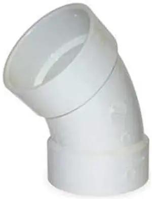 ZORO SELECT 1WKV9 PVC 45 Degree Elbow, Hub, 6 in Pipe Size