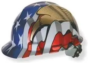 MSA Safety 10052947 Freedom V-Gard Protective Cap - American Flag w/ 2 Eagles