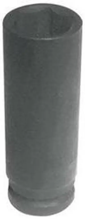 WESTWARD 4LXL4 WESTWARD 1/2 in Drive Impact Socket Deep Socket, Black Oxide,