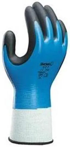 Coated Gloves, XL, Black/Sky Blue, PR