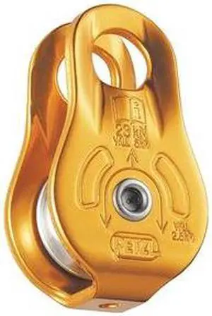 Pulley with Fixed Point, Aluminum, Yellow