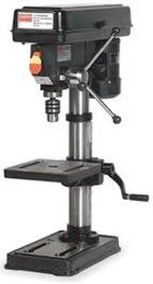 DAYTON 16N196 Bench Drill Press, Belt Drive, 1/3 hp, 120V AC V, 10 in Swing, 5