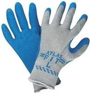 Coated Gloves, L, Blue/Gray, PR