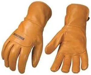 YOUNGSTOWN GLOVE CO 11-3245-60-L Leather Gloves, Goatskin, Safety Cuff, Wing