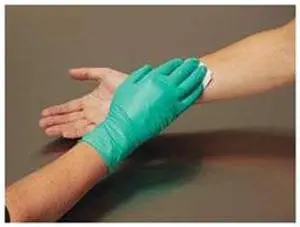 11-1/2" Powder Free Unlined Neoprene Disposable Gloves, Green, Size  S, 50PK