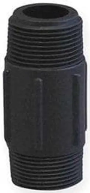 ZORO SELECT NIP150-5 1-1/2" MNPT x 5" TBE Polypropylene Pipe Nipple Sch 80