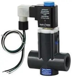PLAST-O-MATIC EASMT5V16W24-120/60-PV 120V AC PVC Solenoid Valve, Normally