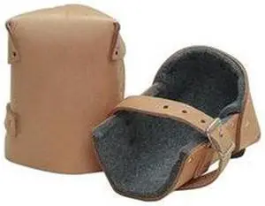 Knee Pads, Leather/Felt, Tan, Pr