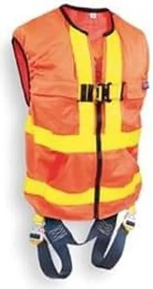 Full Body Harness, XL, Yellow/Orange