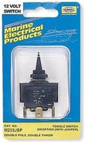 HUBBELL WIRING DEVICE-KELLEMS M223JSP Marine Toggle Switch, DPDT, 6