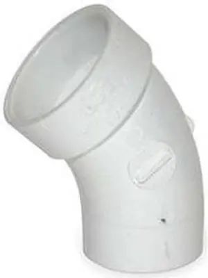 ZORO SELECT 1WKD6 4" Hub x Spigot PVC DWV 45 Deg. Street Elbow