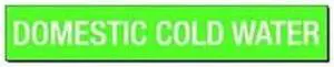BRADY 7084-1 Pipe Marker,Domestic Cold Water,Green