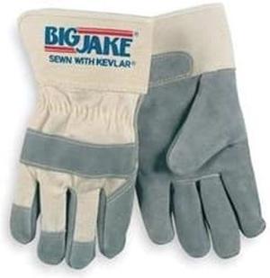Leather Palm Gloves, M, Gray, PR