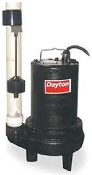 DAYTON 4LB99 1 HP 2" Auto Submersible Sewage Pump 230V Vertical