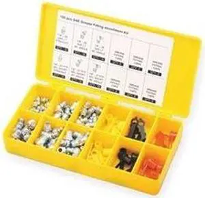 WESTWARD 3APF4 Grease Fitting And Cap Kit,SAE,100 PC