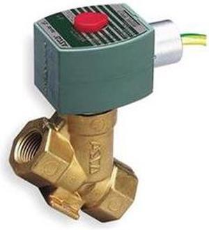 ASCO 8222G066 120V AC Brass Steam Solenoid Valve, Normally Closed, 1/2 in Pipe