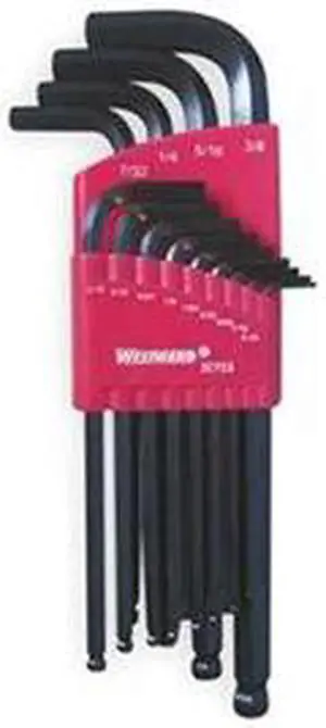 Ball End Hex Key Set, 0.050 - 3/8 In.