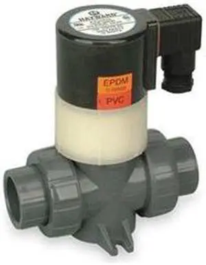 HAYWARD SV10100STV 120V AC PVC Solenoid Valve, Normally Closed, 1 in Pipe Size