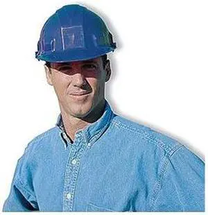 Hard Hat, FrtBrim, Slotted, 6Rtcht, Blue