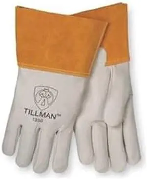 Tillman 1350 Unlined Top Grain Cowhide MIG Welding Gloves 4" Cuff, Small