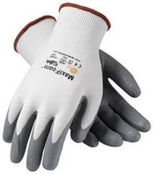 PIP 34-800/XS XS White/Gray Knit Cuff Coated Gloves,12PK