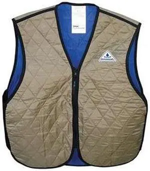 TECHNICHE 6529-KHAKIL Evaporative Cooling Vest, Nylon, Evaporative, 5 to 10 hr