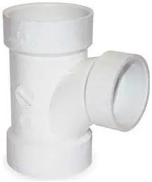ZORO SELECT 1WJP7 PVC Sanitary Tee, Hub, 2 in x 2 in x 1 1/2 in Pipe Size