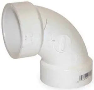 MUELLER INDUSTRIES 1WJZ9 1-1/2" Hub PVC DWV 90 Degree Elbow