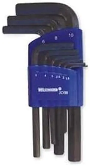 Hex Key Set, 1.5 - 10mm, L-Shaped, Short